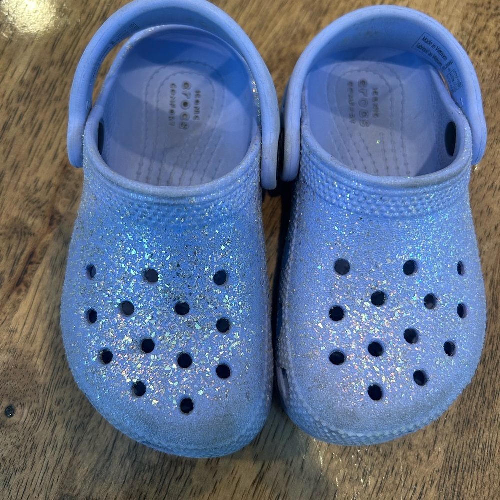 Purple Glitter Crocs